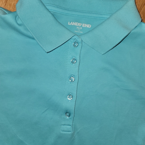 Lands' End teal Polo Shirt x-small - Picture 2 of 9